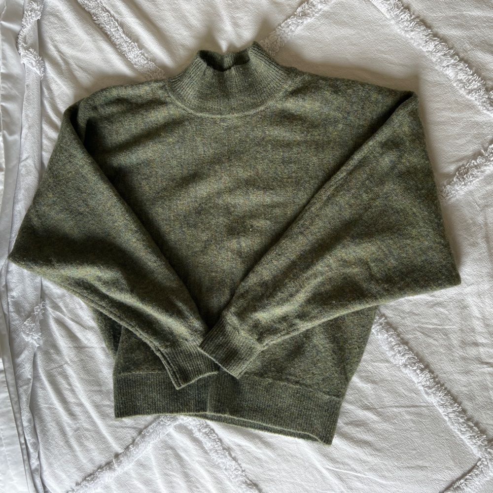Sage green mock neck sweater